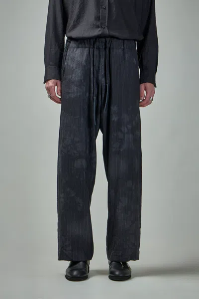 Geoffrey B Small Ev8p13  Handmade Relaxed-fit Straight Leg Tailored Elastic Waist Drawstring Trouser In Black