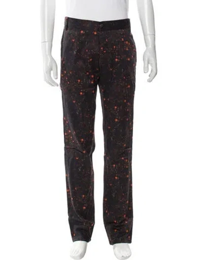 Pre-owned Geoffrey B Small Floral Print Pants In Black