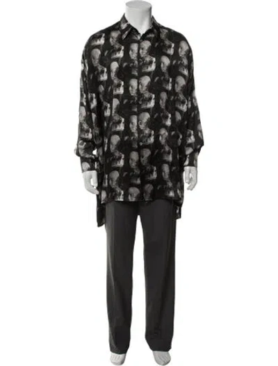 Pre-owned Geoffrey B Small Graphic Print Long Sleeve Shirt In Multicolor