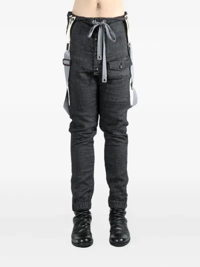 Geoffrey B Small Suspender-detail Drawstring Trousers In Black