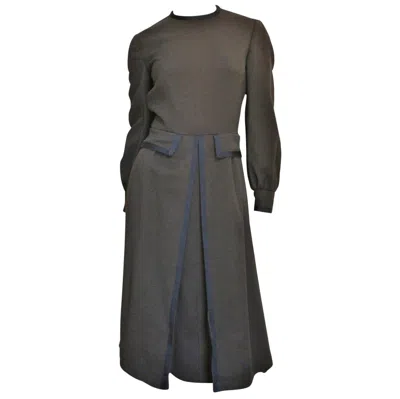 Pre-owned Geoffrey Beene 1960s Brown Dress With Black Trim