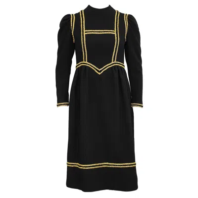 Pre-owned Geoffrey Beene 1960s  Black And Gold Dress