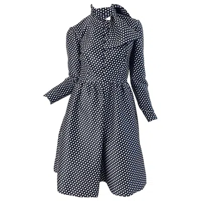 Pre-owned Geoffrey Beene 1960s  Black And White Vintage 60s Silk A Line Vintage 60s Dress