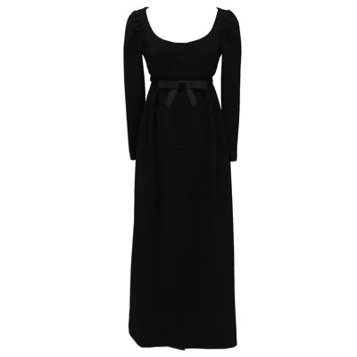 Pre-owned Geoffrey Beene 1960s  Black Empire Waist Gown
