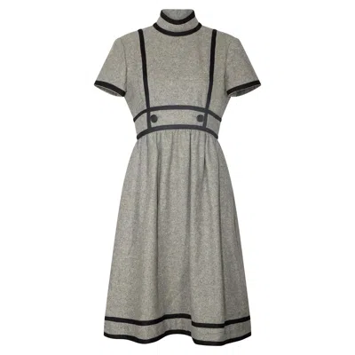 Pre-owned Geoffrey Beene 1960s  Grey Wool And Black Dress In Gray