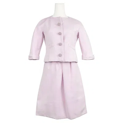 Pre-owned Geoffrey Beene 1966  Baby Pink Cordé Silk Skirt Suit