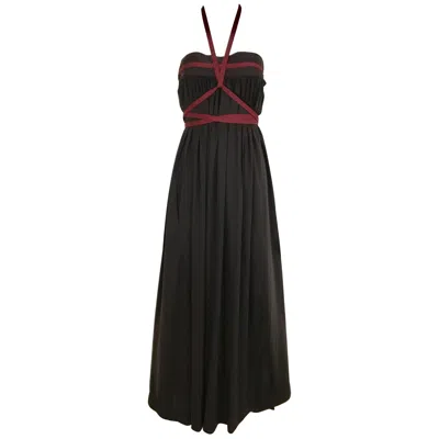 Pre-owned Geoffrey Beene 1970s  Brown And Red Knit Maxi Dress/ Skirt