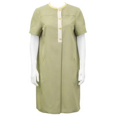 Pre-owned Geoffrey Beene 1980's  Sage Green Day Dress