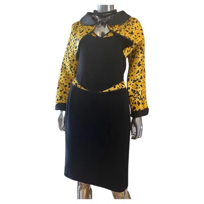 Pre-owned Geoffrey Beene 2 Piece Silk Iconic Chic Coat &dress For Elizabeth Arden Size 6 In Black