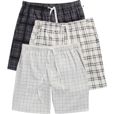 Geoffrey Beene 3-pack Plaid Minky Fleece Lounge Shorts