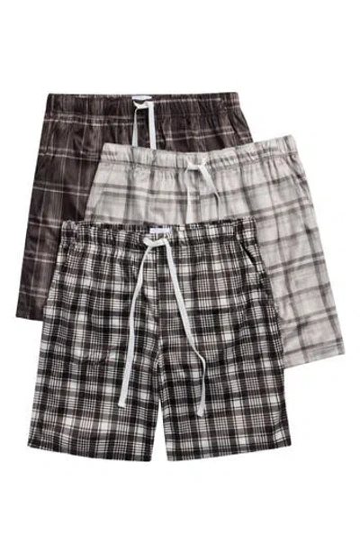 Geoffrey Beene 3-pack Plaid Minky Microfleece Lounge Shorts