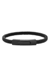 Geoffrey Beene Braided Leather Bracelet