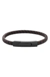 Geoffrey Beene Braided Leather Bracelet