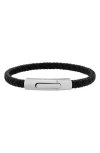 Geoffrey Beene Braided Leather Bracelet