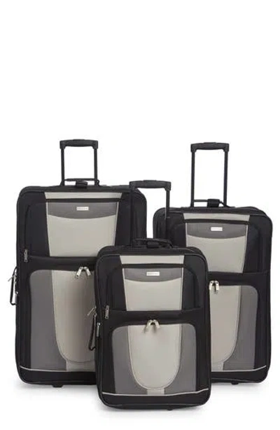 Geoffrey Beene Carnegie 3-piece Wheeled Luggage Set In Black