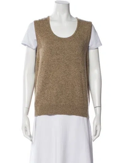Pre-owned Geoffrey Beene Cashmere Scoop Neck Sweater In Neutral