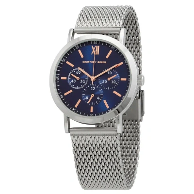 Geoffrey Beene Chronograph Quartz Blue Dial Men's Watch Gb8048slbl In Metallic