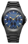 Geoffrey Beene Diamond Dial Three Hand Quartz Bracelet Watch In Black