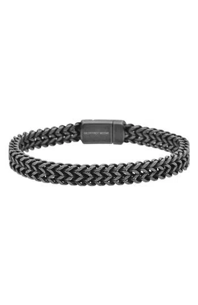 Geoffrey Beene Double Franco Chain Bracelet In Black