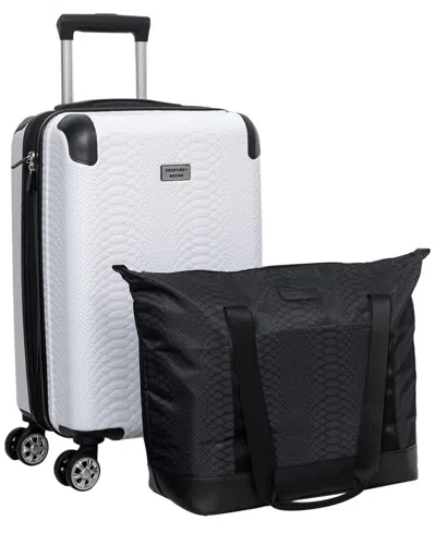 Geoffrey Beene Embossed Snakeskin 2pc Expandable Luggage Set In Multi