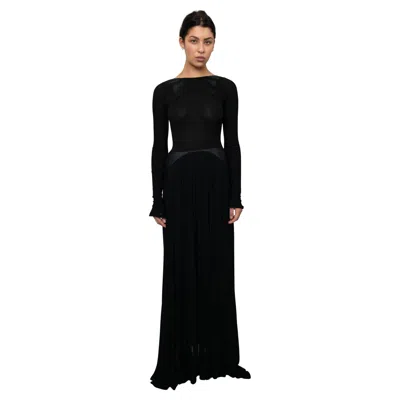 Pre-owned Geoffrey Beene Fall/ Winter 1991 Black Jersey Open Back Evening Gown