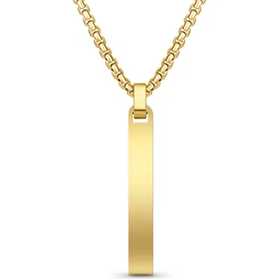 Geoffrey Beene Flat Vertical Bar Pendant Necklace In Gold