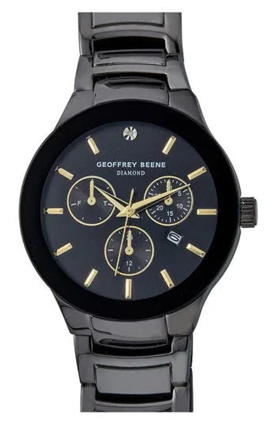 Geoffrey Beene Genuine Diamond Bracelet Watch, 41mm In Gunmetal