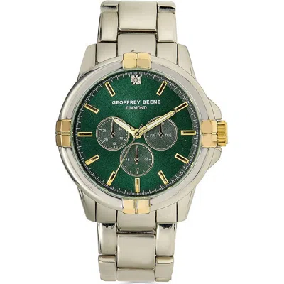 Geoffrey Beene Genuine Diamond Chronograph Bracelet Watch, 41mm In Silver