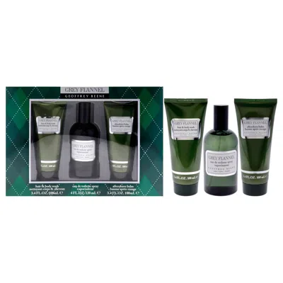 Geoffrey Beene Grey Flannel By  For Men - 3 Pc Gift Set 4oz Edt Spray, 3.4oz After Shave Lotion, 3.4o In Multi