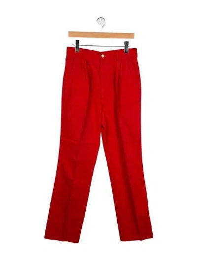 Pre-owned Geoffrey Beene High-rise Straight Leg Jeans In Red