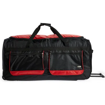 Geoffrey Beene Jumbo 36" Duffle Bag In Black W/red