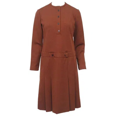 Pre-owned Geoffrey Beene Knit Dress, C.1970 In Brown
