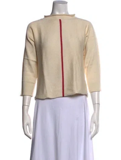 Pre-owned Geoffrey Beene Mock Neck Sweater In Neutrals