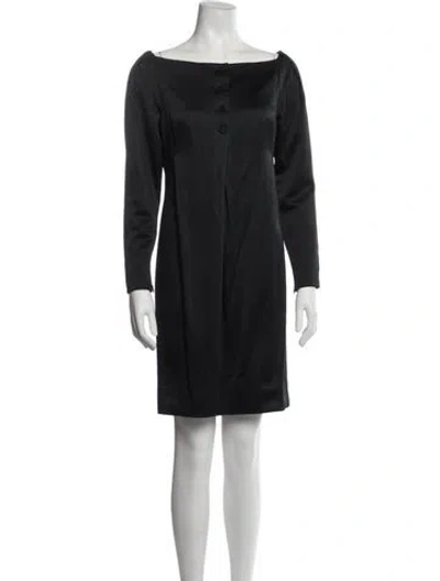 Pre-owned Geoffrey Beene Off-the-shoulder Mini Dress In Black
