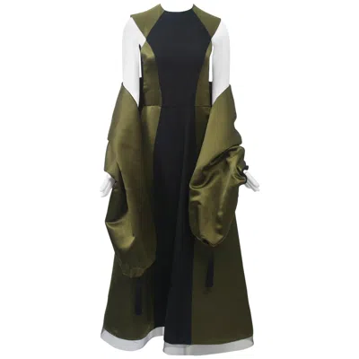Pre-owned Geoffrey Beene Olive/black Gown With Stole