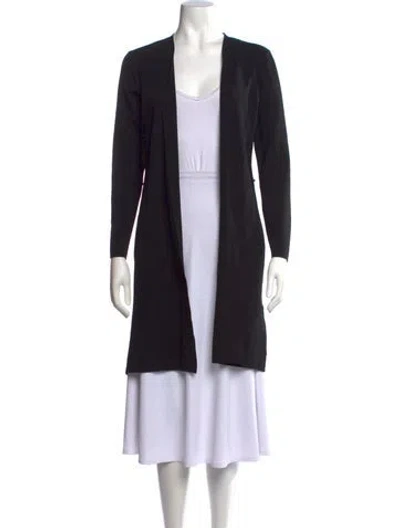 Pre-owned Geoffrey Beene Open Front Sweater In Black