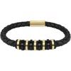 Geoffrey Beene Ornaments Braided Leather Bracelet In Multi