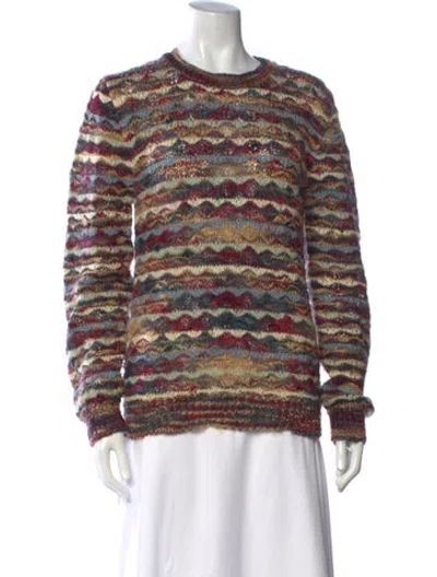 Pre-owned Geoffrey Beene Patterned Crew Neck Sweater In Multicolor