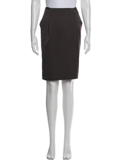Pre-owned Geoffrey Beene Pleated Accents Knee-length Skirt In Gray