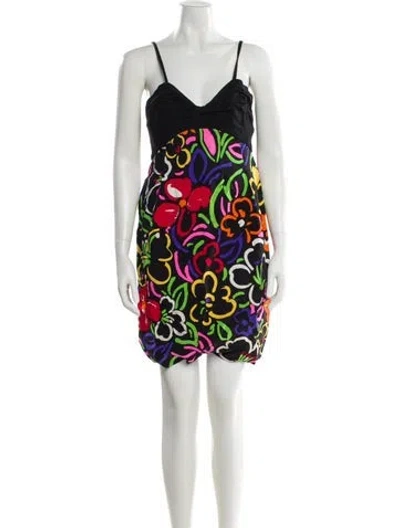 Pre-owned Geoffrey Beene Printed Mini Dress In Multi