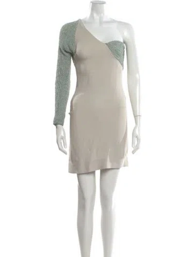 Pre-owned Geoffrey Beene Printed Mini Dress In Neutral