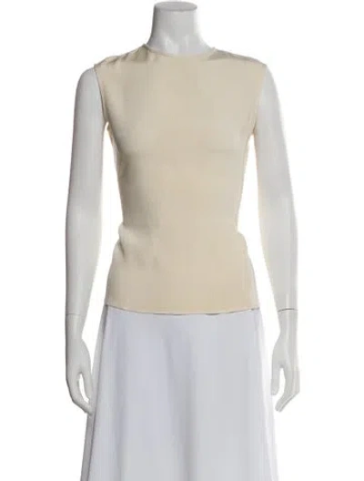 Pre-owned Geoffrey Beene Scoop Neck Sleeveless Top In White