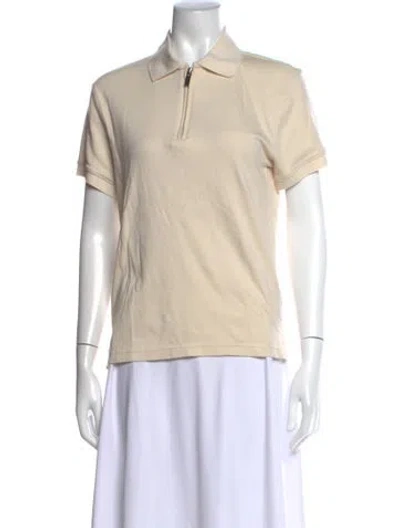 Pre-owned Geoffrey Beene Short Sleeve Polo In Neutral