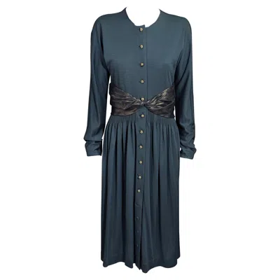 Pre-owned Geoffrey Beene Silk Cashmere Jersey And Lame Dress In Black