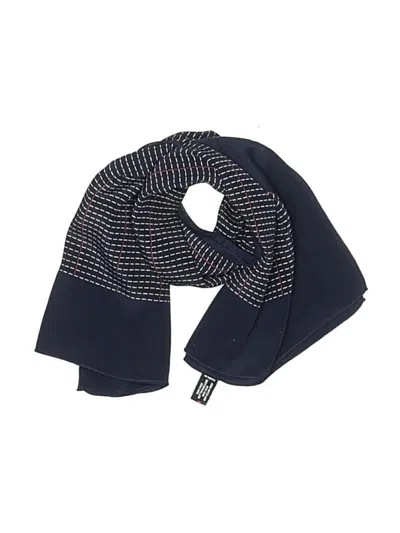 Pre-owned Geoffrey Beene Silk Scarf In Blue