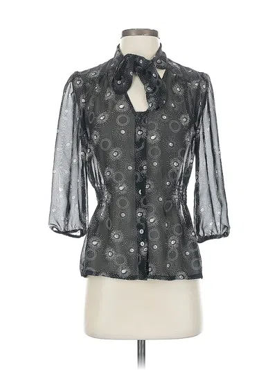 Pre-owned Geoffrey Beene Sport 3/4 Sleeve Blouse In Black