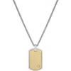 Geoffrey Beene Stainless Steel Cubic Zirconia Dog Tag Pendant Necklace