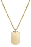Geoffrey Beene Stainless Steel Dog Tag Pendant Necklace In Gold
