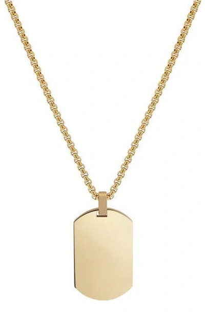 Geoffrey Beene Stainless Steel Dog Tag Pendant Necklace