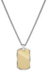 Geoffrey Beene Stainless Steel Dog Tag Pendant Necklace In Gold